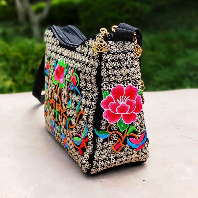 1TREE1LIFE™ Floral Embroidered Crossbody Shoulder Bag
