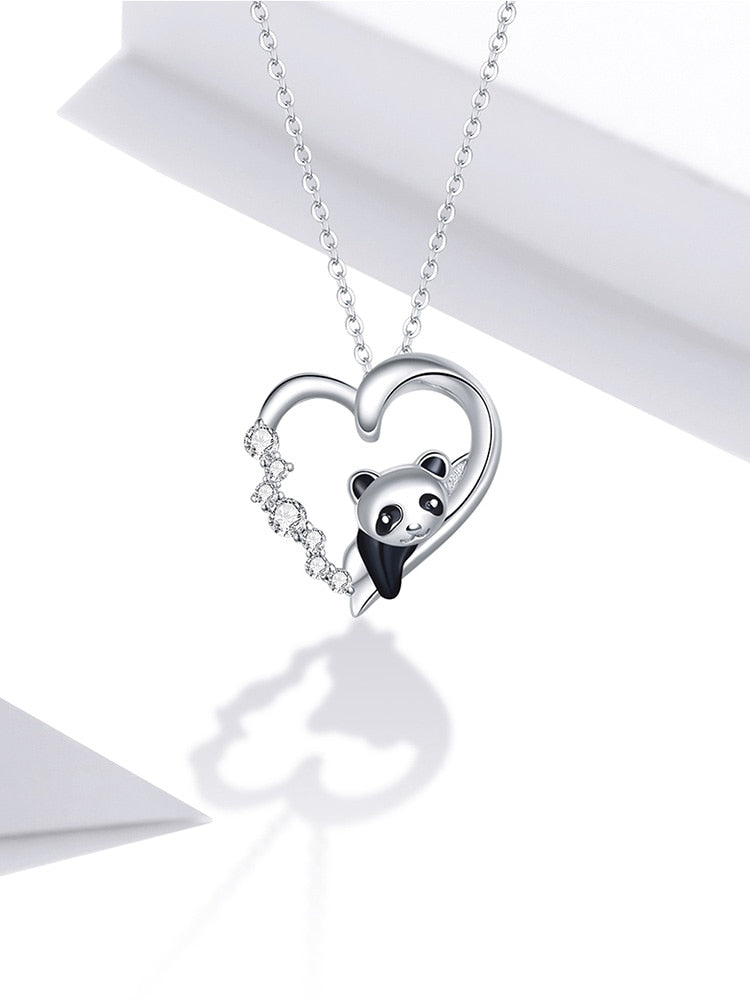 1TREE1LIFE™ Baby Panda 925 Sterling Silver Crystal Necklace