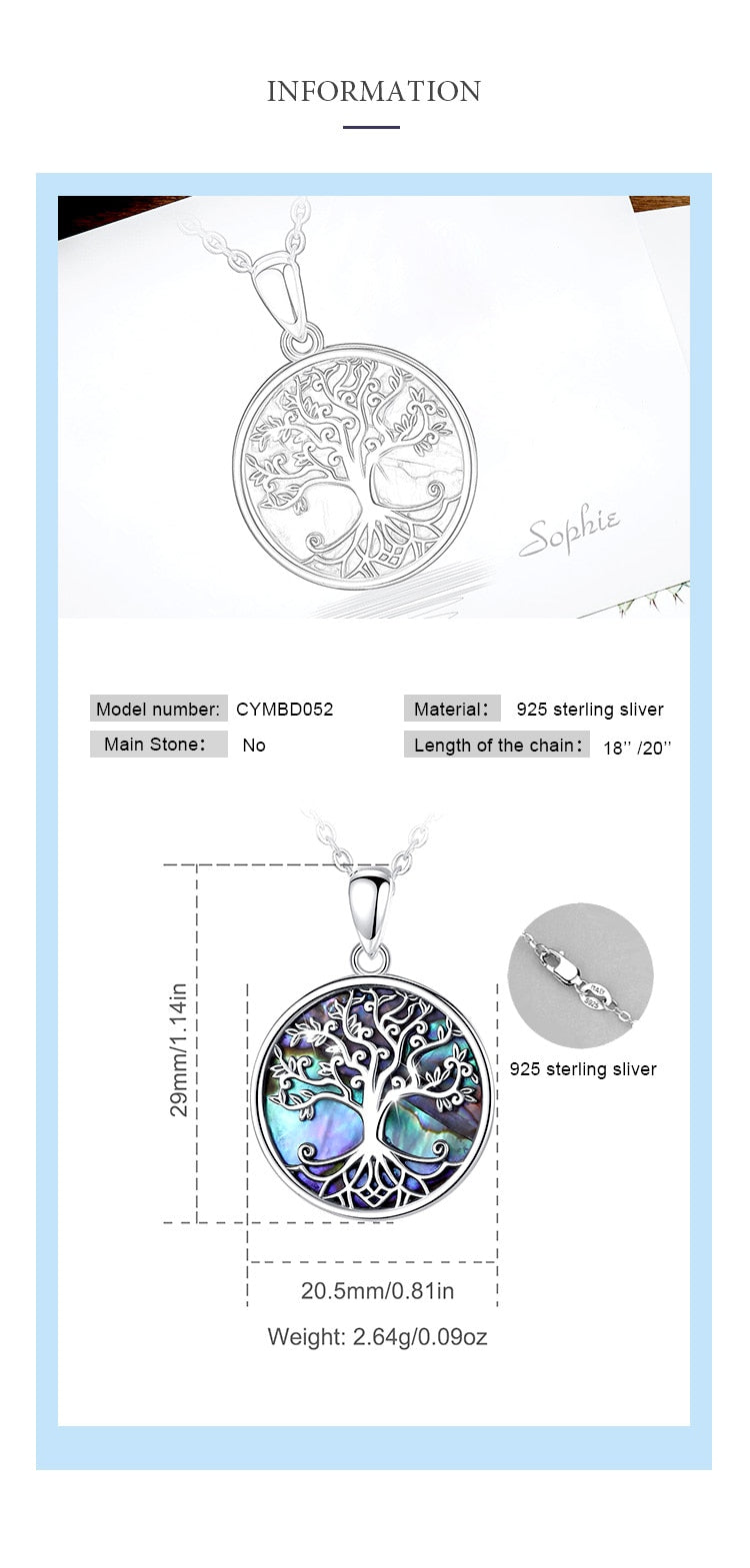 1TREE1LIFE™ Tree Of Life 925 Sterling Silver Necklace