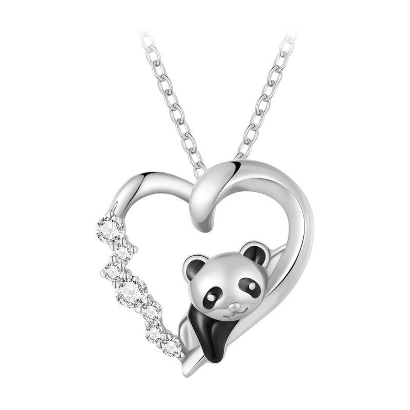 1TREE1LIFE™ Baby Panda 925 Sterling Silver Crystal Necklace