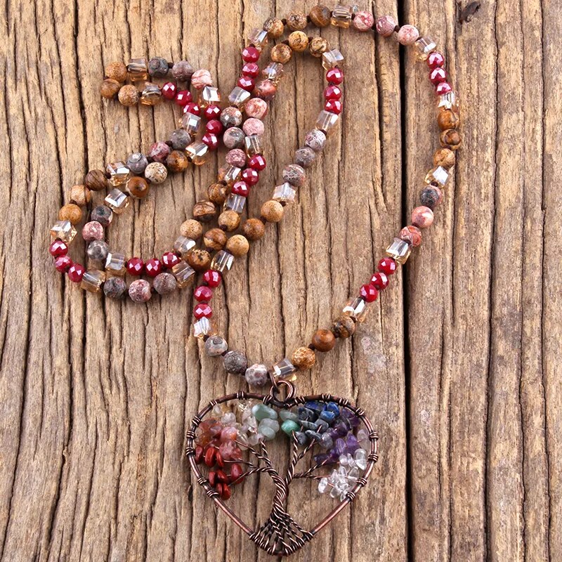 1TREE1LIFE™ Chakra Blessings Tree Heart Necklace